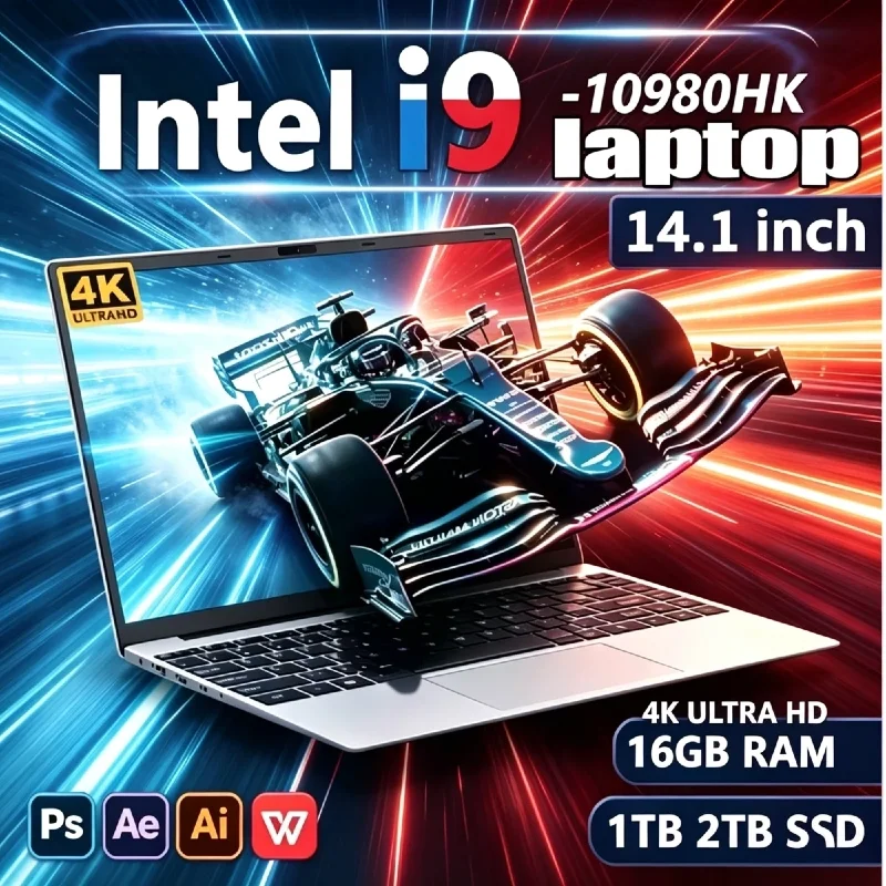 2026 i9 Laptop Intel CORE I9-10980HK Notebook 14.1 Inch 16GB RAM 1TB 2TB SSD 1920*1080HD Gaming Laptops Pc Gamer
