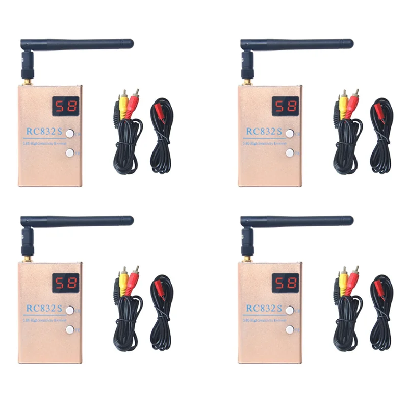 BNVN-4X FPV RC832 RC832S Приемник 5.8G 48CH 600Mw Аэрофотосъемка 5.8Ghz AV-ресиверная система с A/V и силовыми кабелями