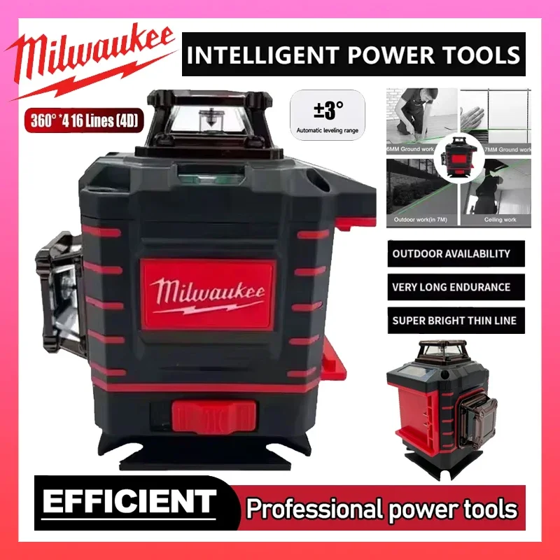 Milwaukee Degree Vertical Cross Laser Level 360 Green Beam Horizontal And Vertical Rechargeable Battery Green Laser Level Tools