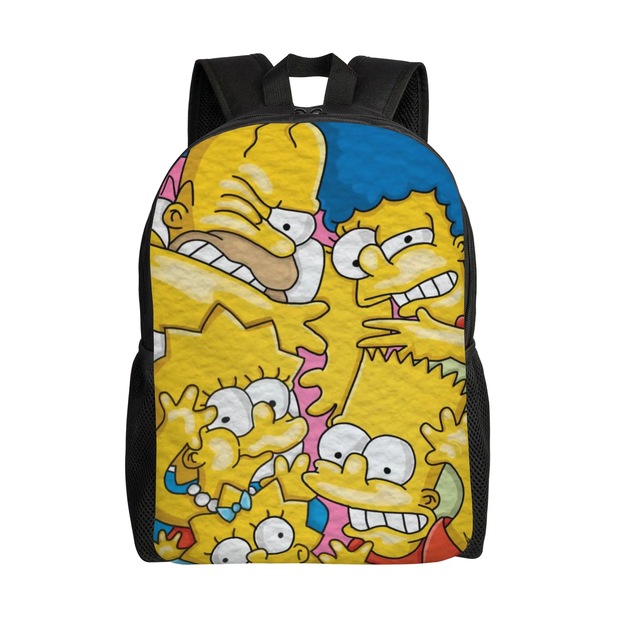 

Back to school season Casual Yellow Anime Characters Bookbag The Simpsons Unisex Backpack