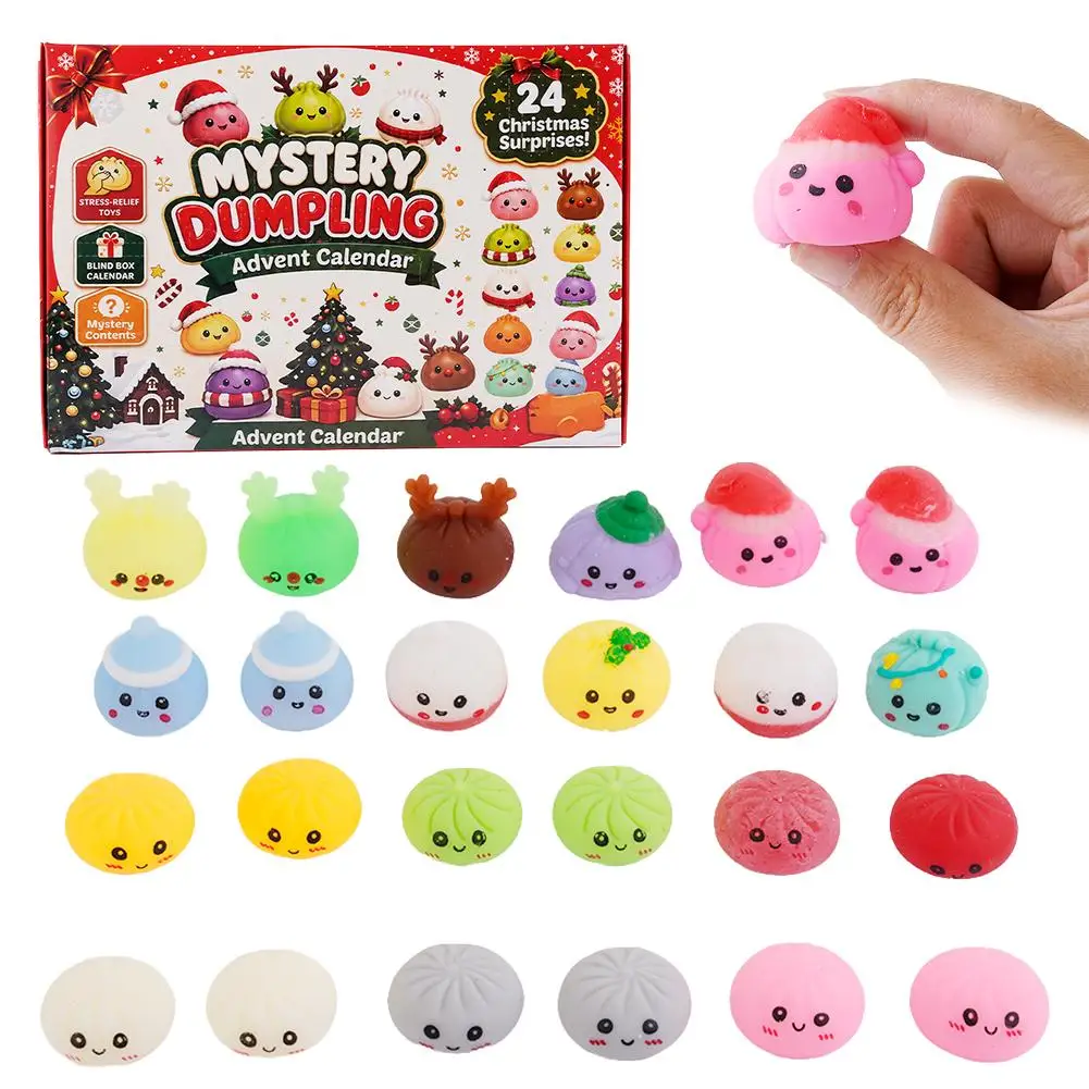 2026 Christmas Countdown 24 Days New Year Surprise Arrival Calendar Blind Box Stress Relief Pinch