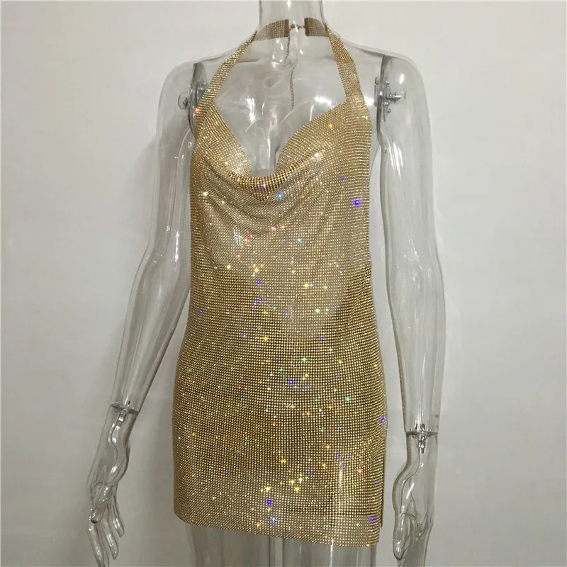 Robe de soirée longue fendue à paillettes pour femmes, col en V profond, licou à paillettes, plusieurs couleurs, robe de soirée unique, le plus récent, en stock