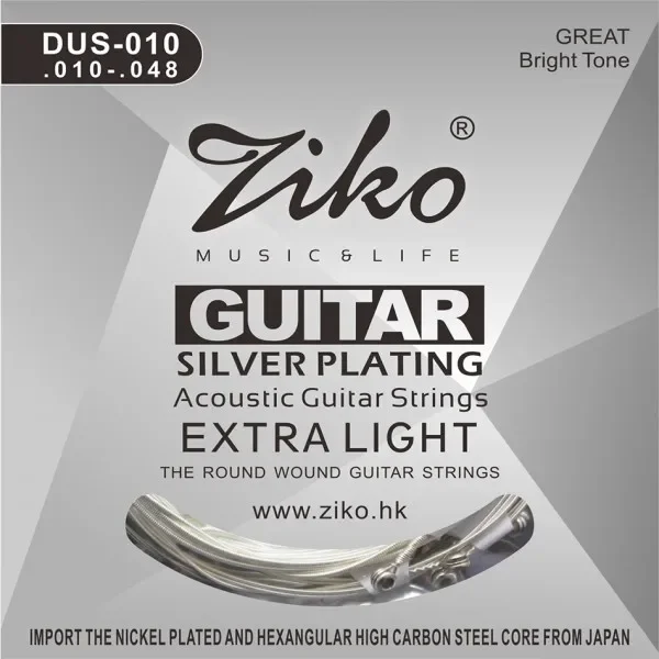 Ziko Acoustic Guitar Strings Set 010 011 012 Silver Plating 6 Strings For Acoustic Guitar Parts Musical Instruments