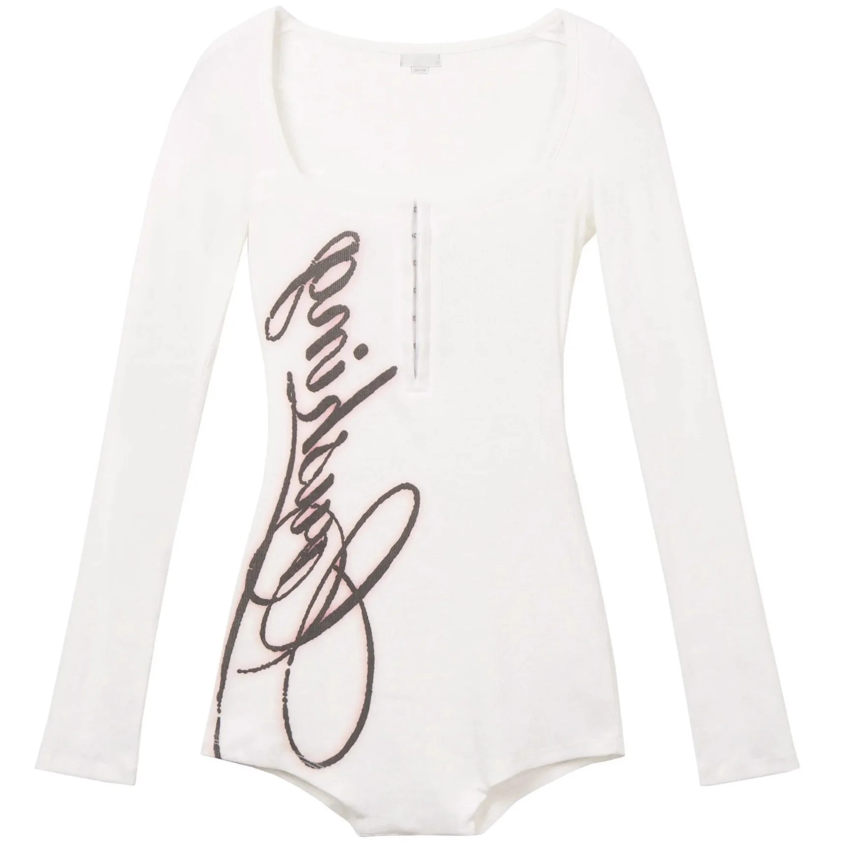 بذلة مطبوعة بأكمام طويلة وأحرف مثيرة على طراز الشارع العالي تي شيرت أنيق مثير بقصة ضيقة Harajuku يوميًا متعدد الاستخدامات #4