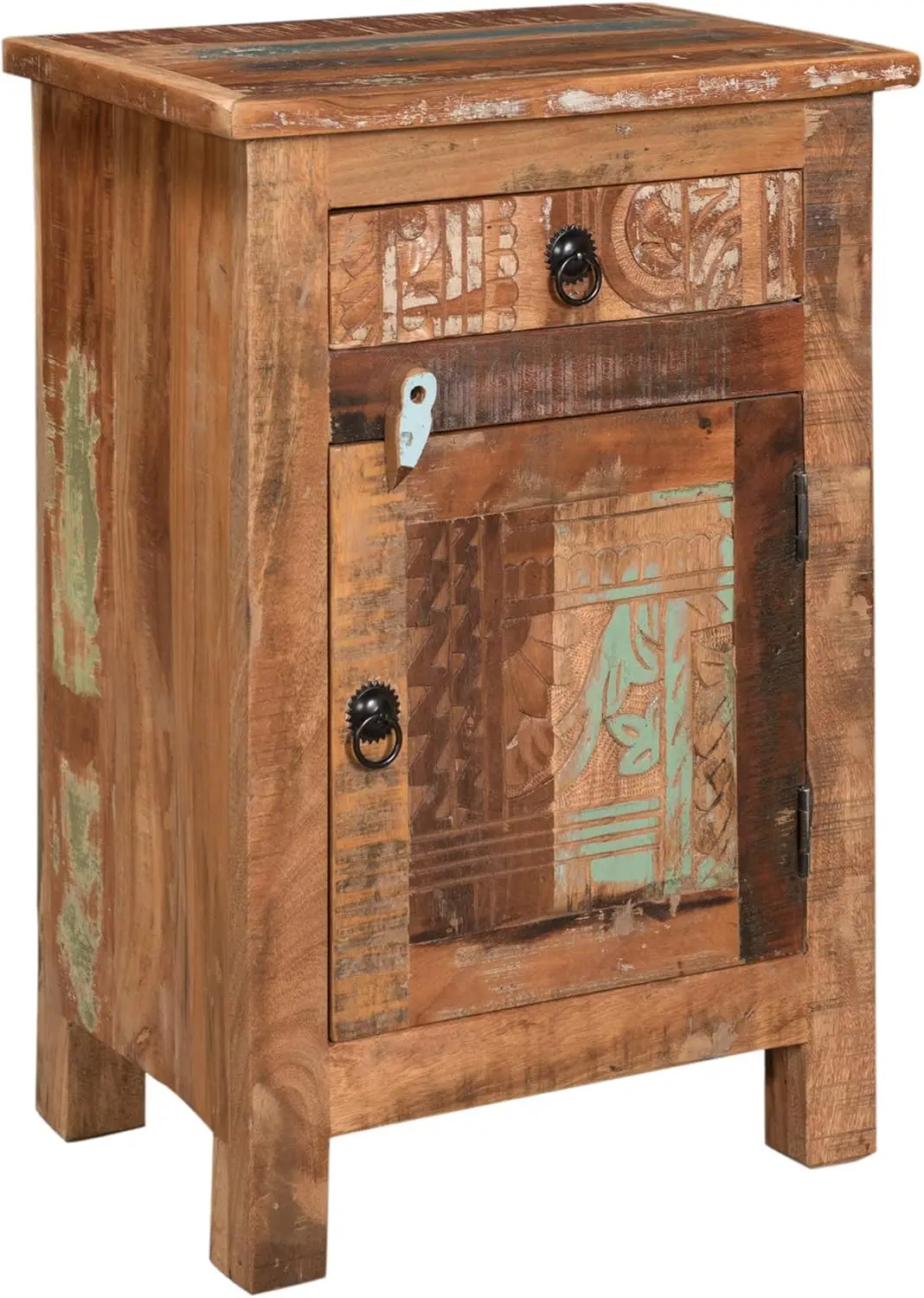 Gdfstudio Distressed End Table, Distressed Paint