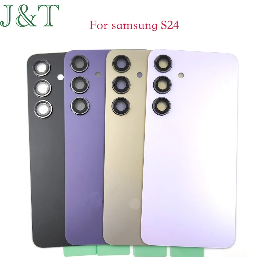 For Samsung Galaxy S24 Glass Battery Cover Hard Back Door S24 5G Rear Lid Case Housing  With Camera Lens Adhesive