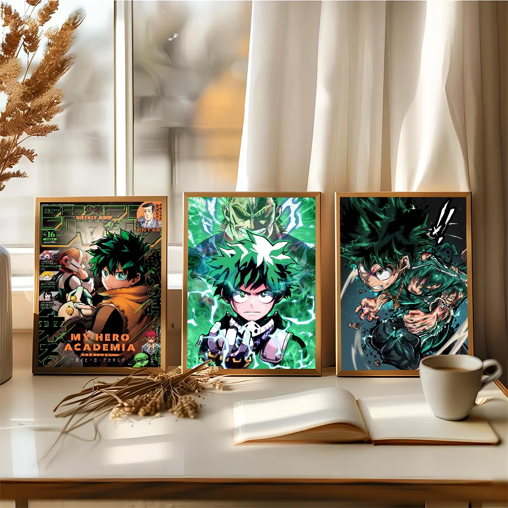 My Hero A-Academia Deku Poster Anime Posters Sticky HD Quality Wall Art Retro Posters for Home Kawaii Room Decor Posters