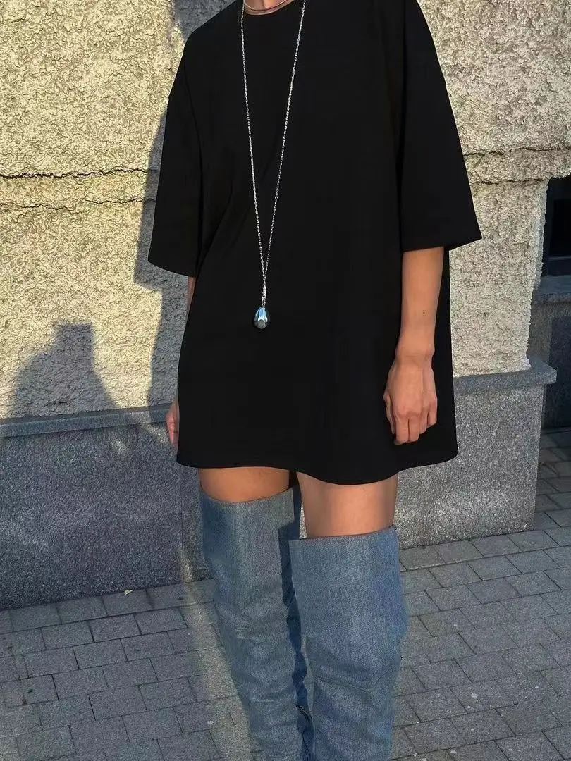 

Pure Cotton 2025 New Printed Summer Letter Short Sleeved Top T-shirt