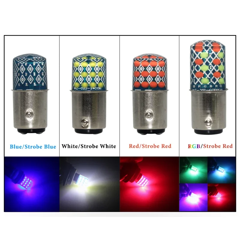 1/2 قطعة 1157 BAY15D P21/5 واط دراجة نارية ضوء الفرامل LED فلاش تحذير الذيل ضوء ضوء إحترافي 1157 مصباح ليد مصباح لمبة حمراء