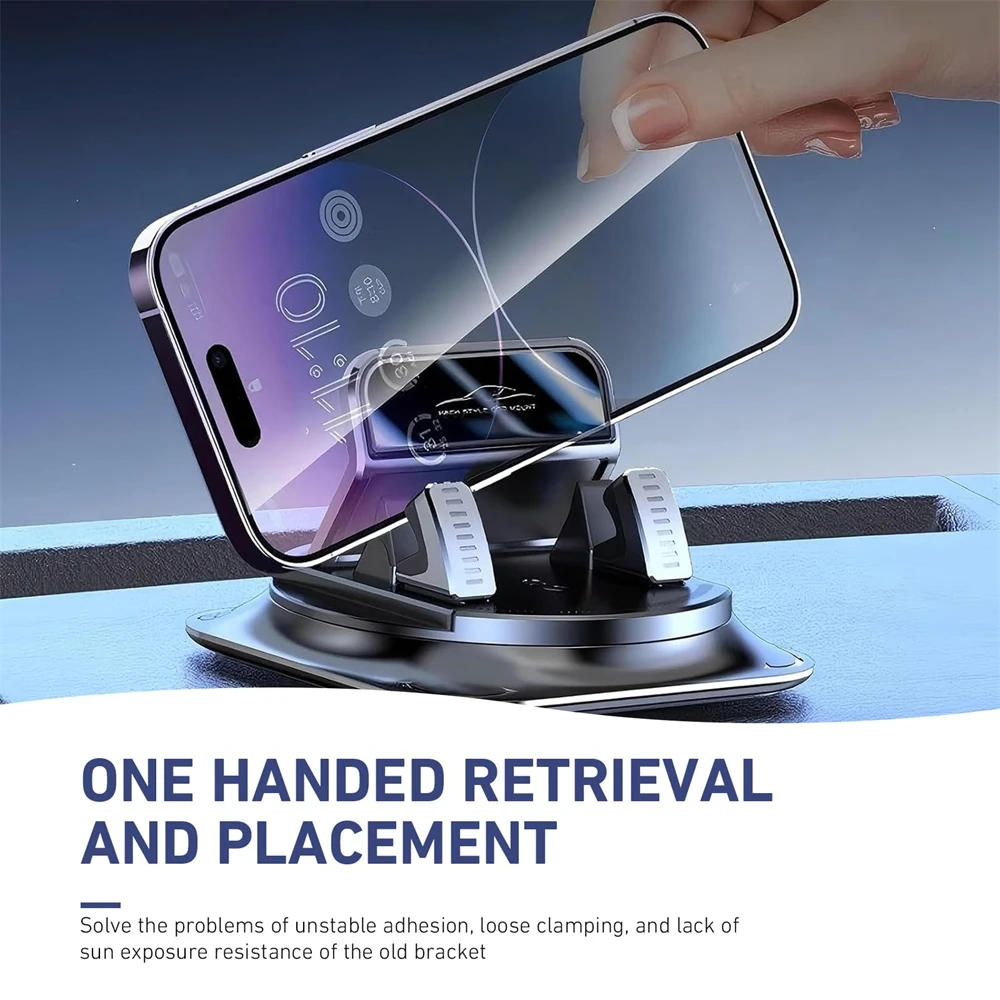 Universal Dashboard Cell Phone Bracket Non-Slip Silicone Phone Holder with Flexible 360° Rotation for Safe Head-Up Navigation
