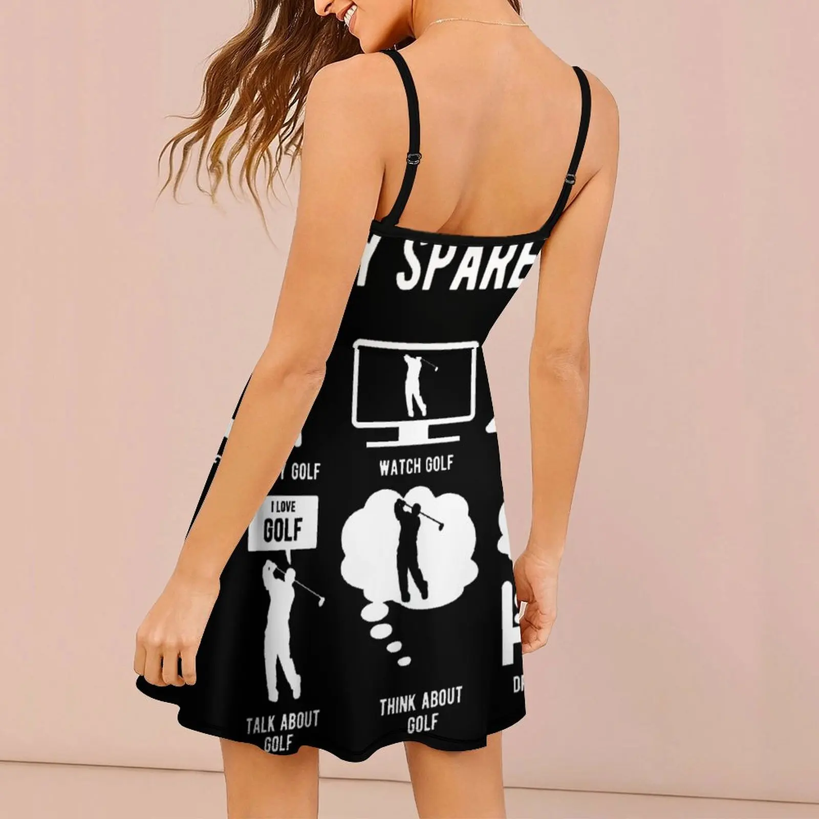 Sexy Things I Do In My Spare Time GOLF Women's Sling Dress Humor Graphic  Vacations Woman's Clothing Suspender Dress Casual Grap