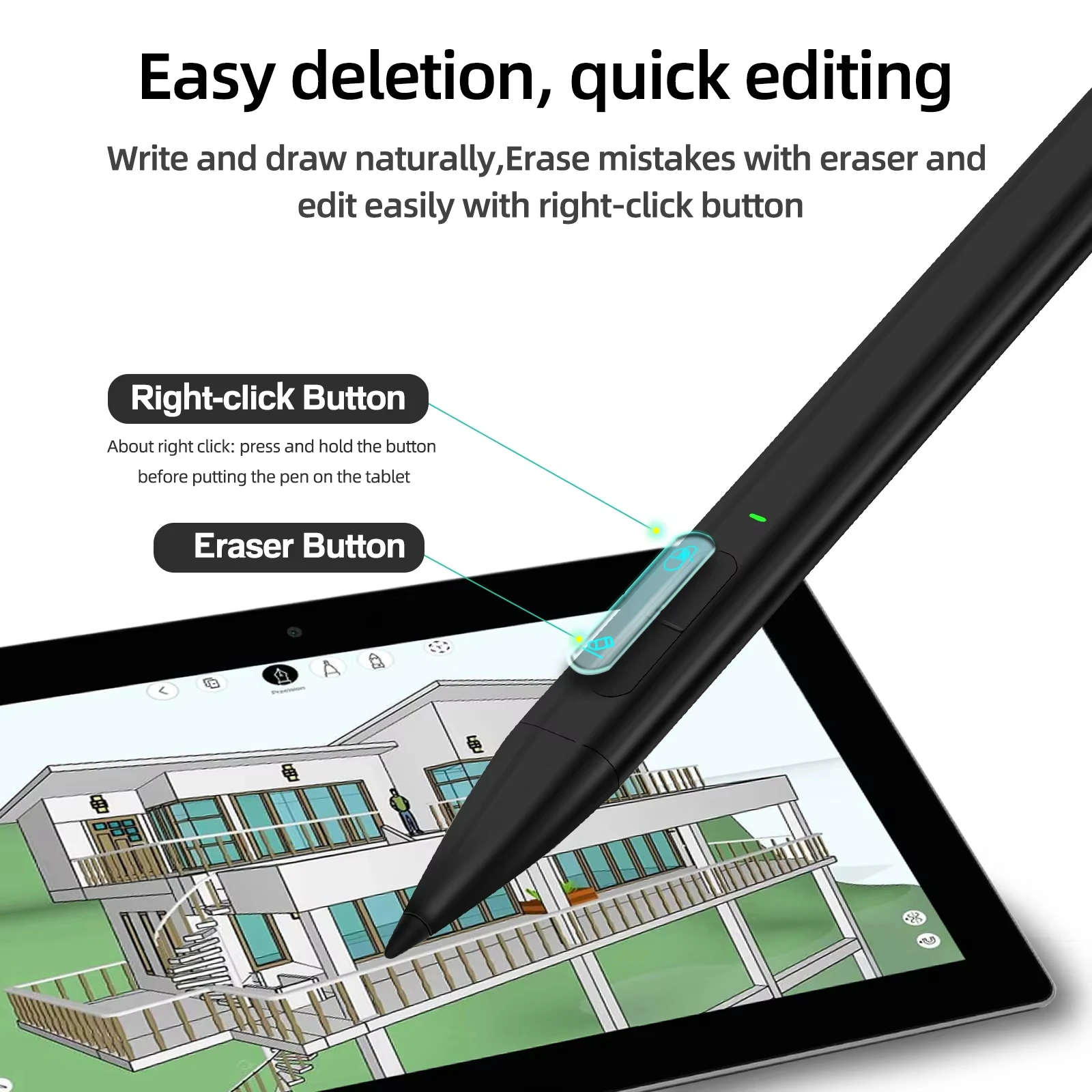 4096 Stylus Slim Pen 2 for Microsoft Surface ProX/9/8/7/6/5/4/3,Surface Go3/2/1,Book3/2/1,Laptop4/3/2/1,Studio2/1,Type-C Charge