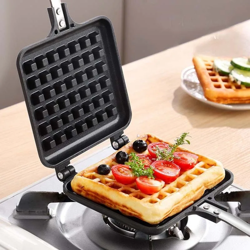 

Household Non-Stick DIY Cakes Molds Square Waffles Maker Moulds Breakfast Machine Kitchen Gas Baking Tray Muffin Cake Mold