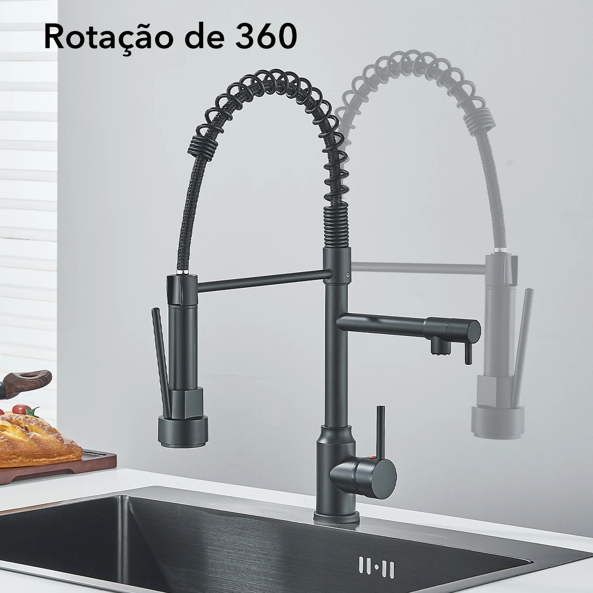 Ulgksd Kitchen Spring Sink Faucet Deck Mounted Kitchen Tap Hot And Cold Mixer Faucet 2 Way  Mixer Tap Pull Out Crane Single Hand