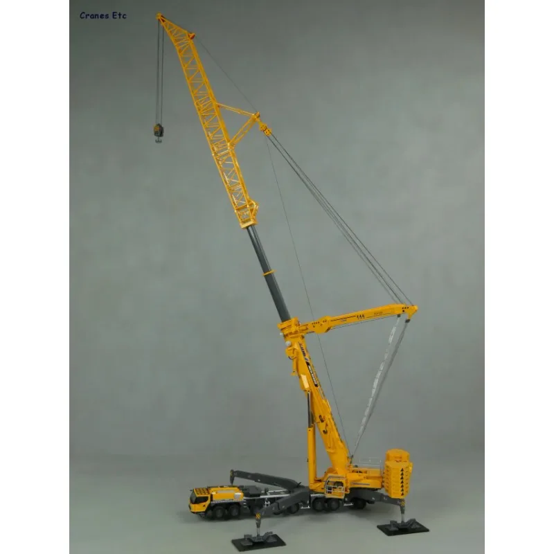 1/50 Machinery 1200 Tons All Terrain Crane Model 8 Axles 2 Cabs Open Counterweight Collection Yellow Gift Diecast Toys Vehicles