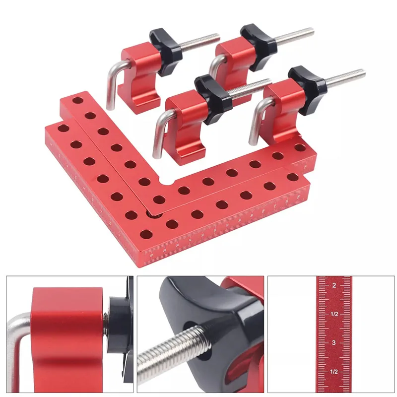 140mm Aluminum Alloy Metal Corner Clamps For Woodworking Positioning Fixed Right Angle Clamp Right Angle Square Hand Tools