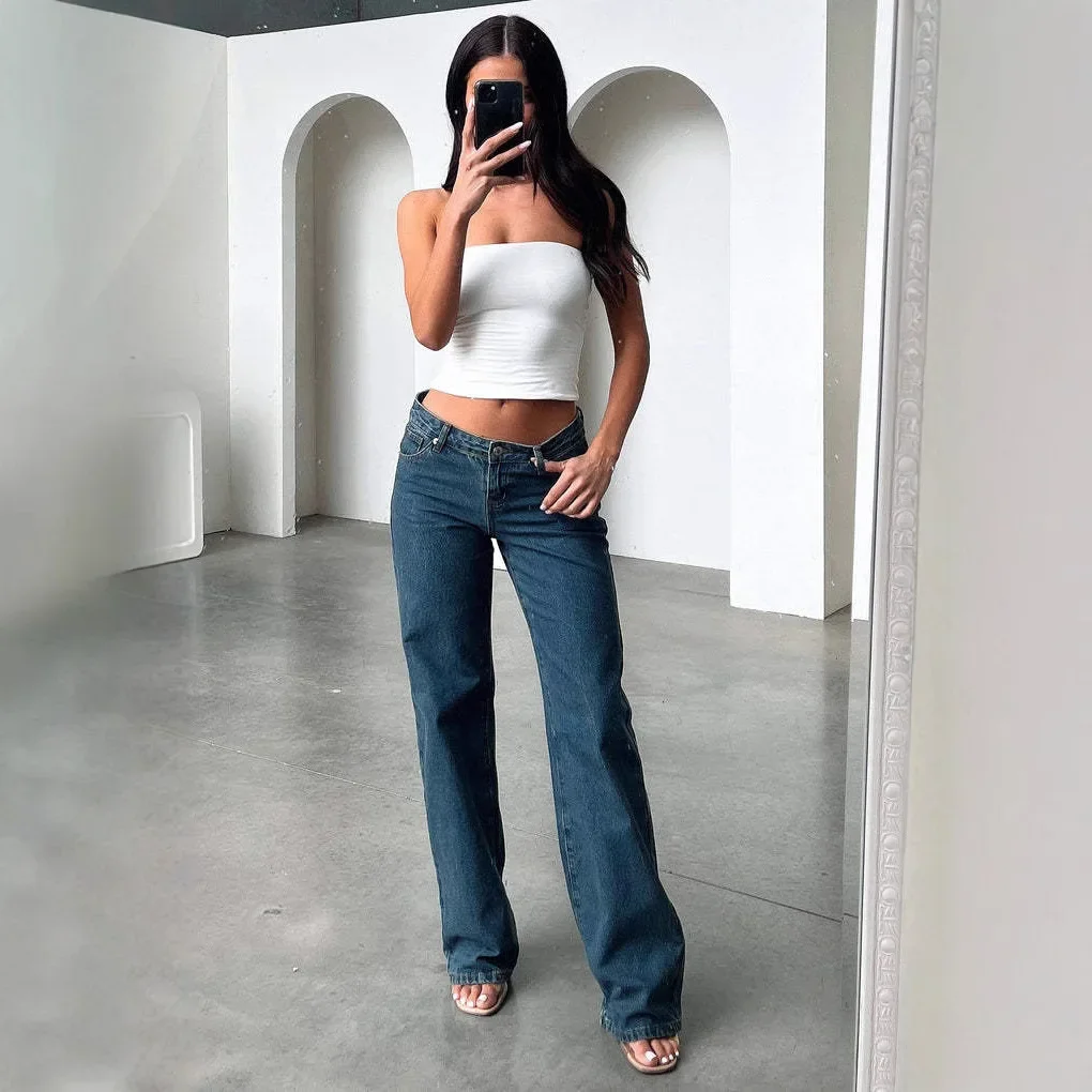 

High Quality Straight Leg Women's Jeans Denim Pants High Waist Tummy Control Slimming Stretchy Comfortable Fit Casual Wear
