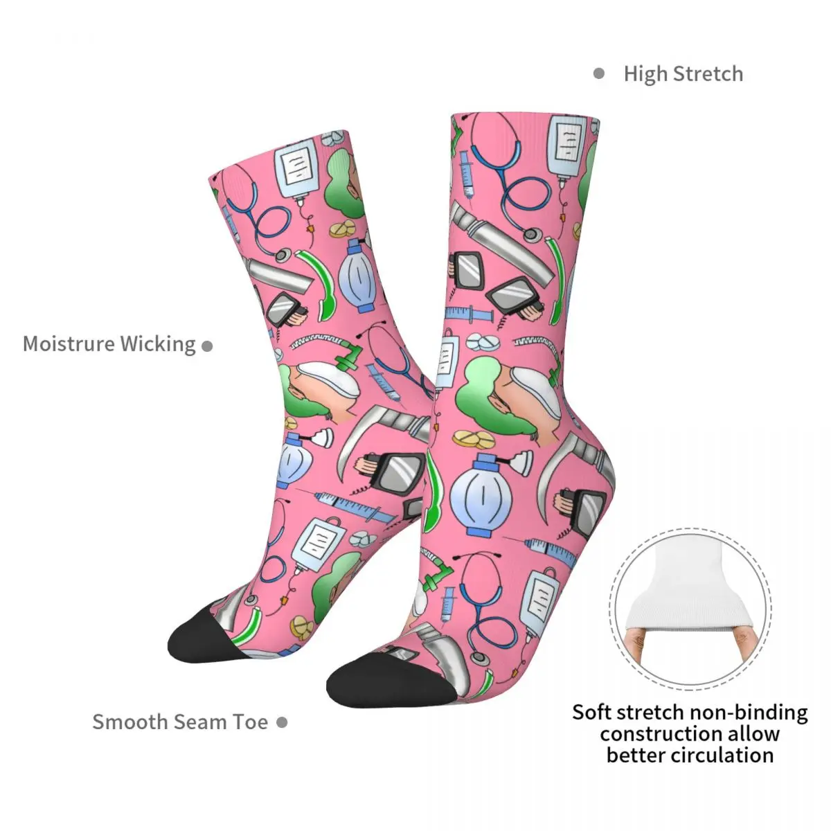 Anesthesia Socks Harajuku Super Soft Stockings All Season Long Socks Accessories for Unisex Gifts