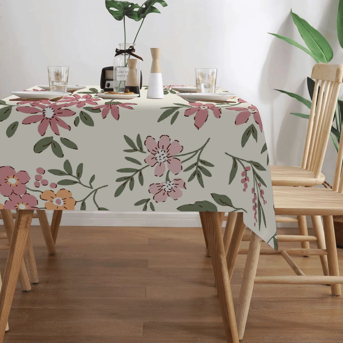 This 2D Printed Tablecloth Measures 59X59 Inches (150X150 Cm) And Features a Beautiful Floral Design. It'S Washable And Ideal for Decorating Tables During Holidays, Making It Perfect for Home Kitchens, Dining Areas, Picnics, And Festive Occasions