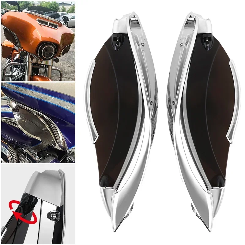 

Motorcycle Side Wing Windshield Adjustable Fairing Air Deflector For Harley Touring Electra Glide Street Tri Glide 2014-up