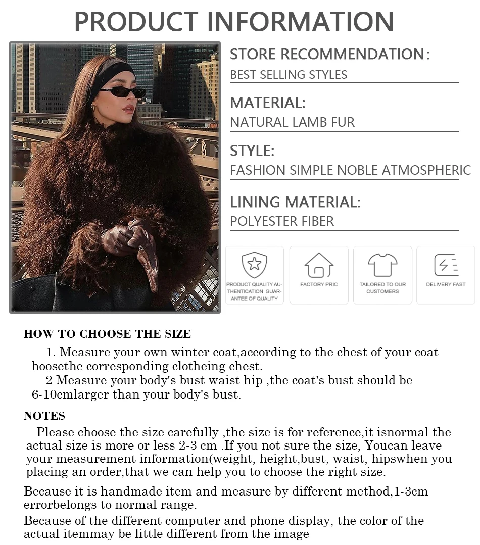 Real Lamb Skin Women Mongolian Lamb Fur Coat Real Sheep Fur Jackets Fashion Trends Winter Short Natural Fur Coat Lava Fur Coat