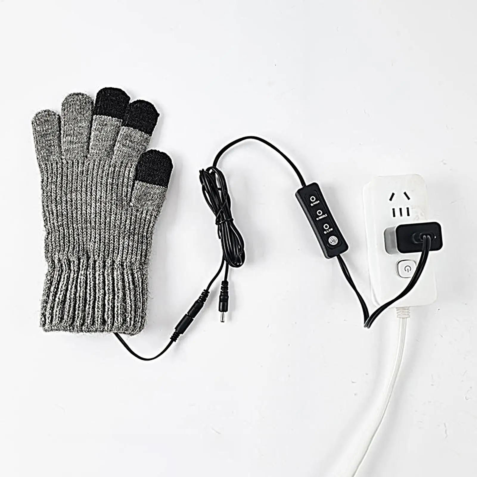 

Heated Work Gloves USB Plug-in Hand Warmer Knitted Heated Warm Sports Outdoor Gloves Three Temperature Settings For Men Women