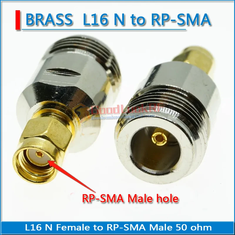 L16 N Female to RP-SMA RPSMA RP SMA Male Plug Gold Plated Brass Straight N to RPSMA RF Connector Coaxial Adapters