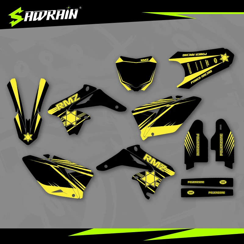 

Sawrain Motorcycle Graphics Backgrounds Decal Stickers Kits for SUZUKI 10-18RMZ250 01