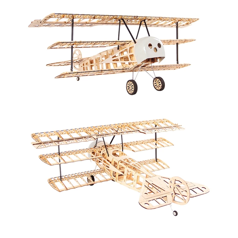 

DIY Aircraft Model DR1 1020MM Wooden Fixed Wing Model Aircraft Kit Triplane Hardware Kit