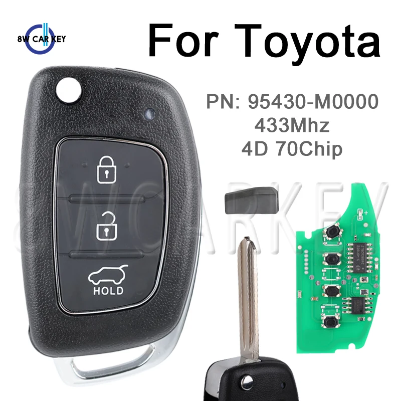 Folding Smart Remote Key For Hyundai Creta 2016 Part number 95430-M0000 Flip Control Car Key 3 Buttons 433MZ 4D70Chip