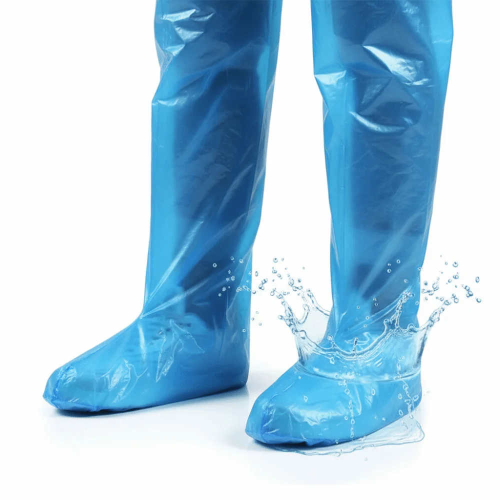 5pairs Transparent Disposable Rain Boot Covers Non-slip Thickened Foot Wrap Rainpants Oil Resistant Waterproof