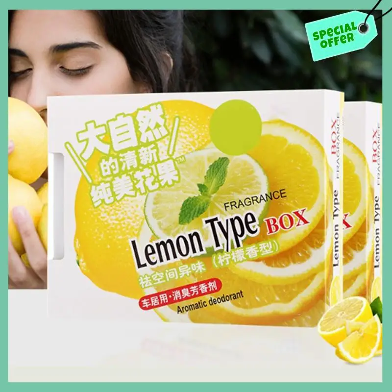 

A03G-Car Solid Perfume Air Freshener Car Balm Deodorizing Long-Lasting Fragrance Scent Lemon Aromatherapy