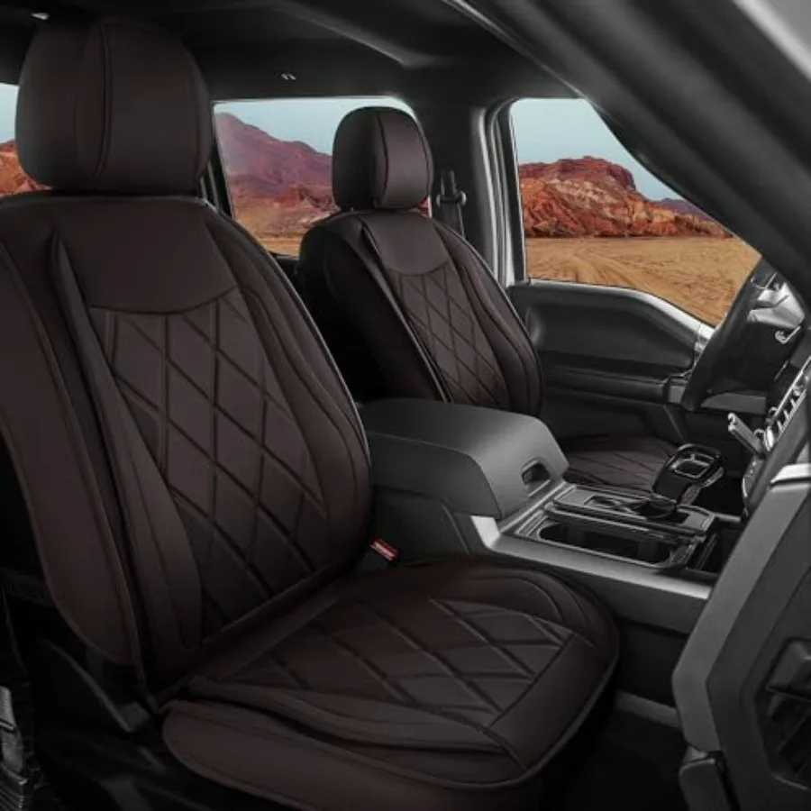 

Чехлы для сидений для F150 SuperCrew 2009-2025, F250/F350/F450 Super Duty Crew Cab 2017-2024, полный комплект из водонепроницаемой искусственной кожи