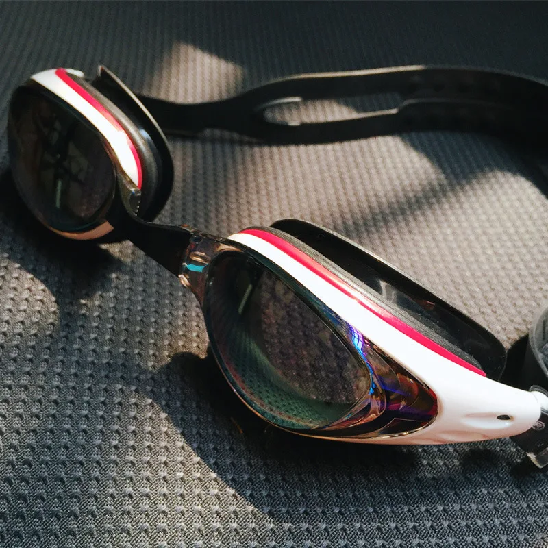 Professional Racing Swim Goggles Mirrored Anti-Fog UV Protection, Hydrodynamic Frame for Competitive Swimming & Training
