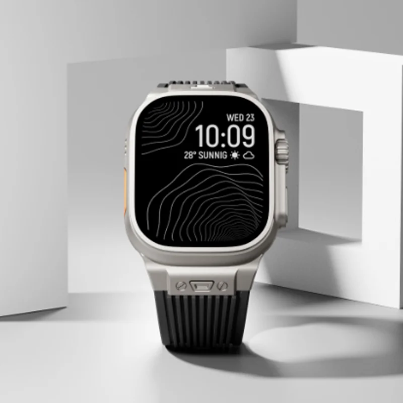 حزام سيليكون لساعة أبل الترا 2 49 مللي متر الرياضة لينة ل IWatch 10 9 8 7 6 5 4 SE 46 مللي متر 45 مللي متر 44 مللي متر 42 مللي متر المطاط سوار