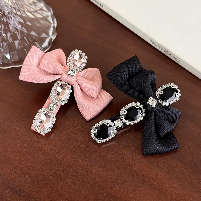 

Заколка-уточка с бантом из страз, 1 шт., для челки, уникальная, для женщин, нескользящая, для повседневного использования, модная заколка для волос