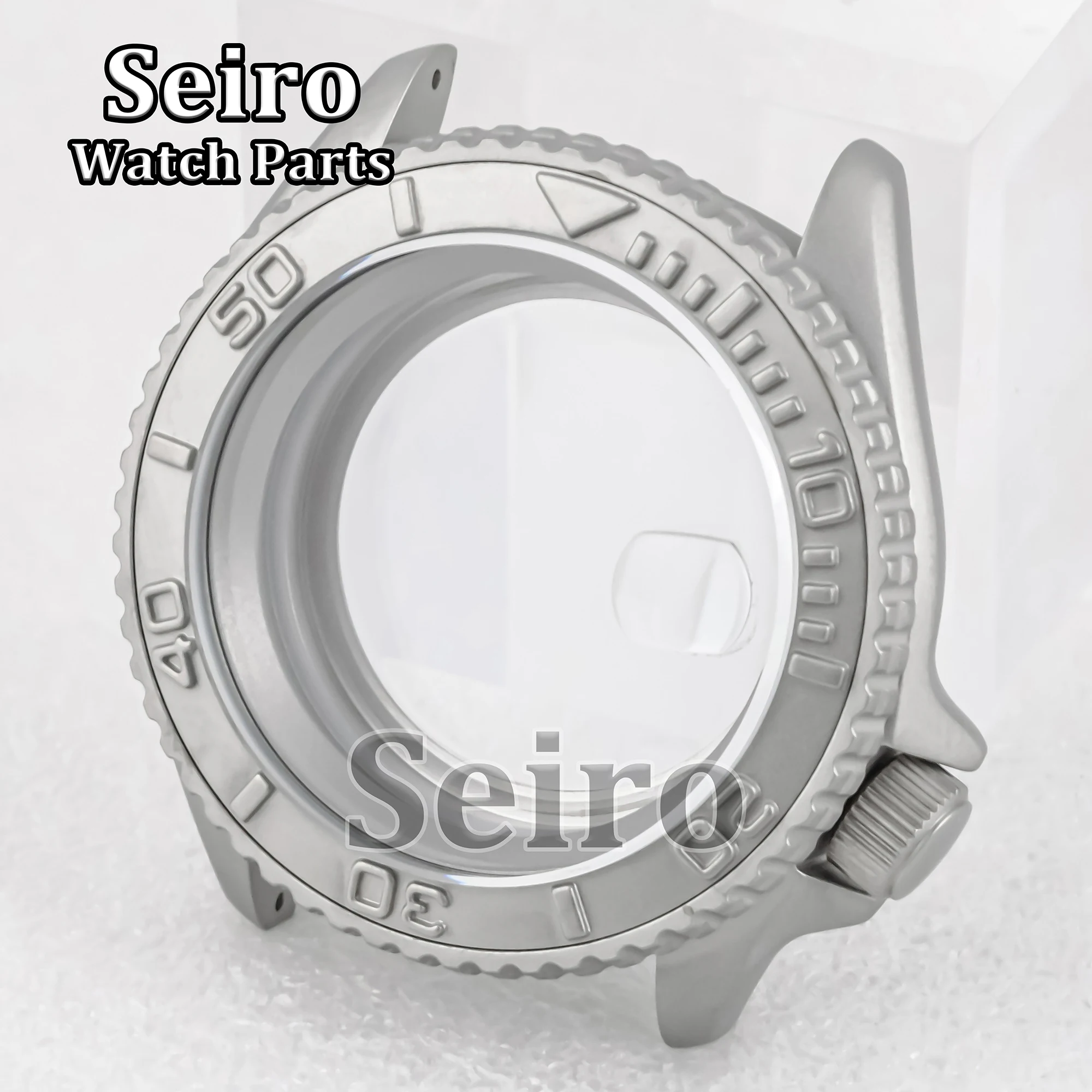 

42MM Watch Case Stainless Steel Silver Black Sapphire Glass 10ATM Waterproof Watch Modification for SKX007 NH35 NH36 Movement