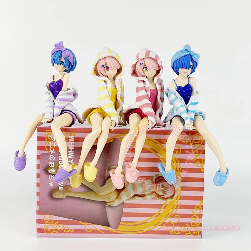 Re:Life in A Different World From Zero Pajamas and Home Wear Rem Figure Model Sitting  Ornament Cake Decoration Car Toy