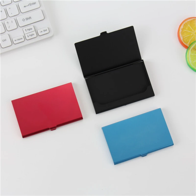 Creative Men Business Card Case Stainless Steel Aluminum Holder Metal Box Cover Women Credit ID Wallet Business Card Holder Case