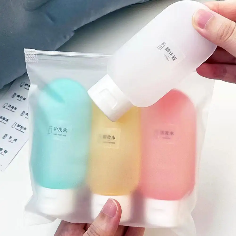Juego de 4 Botellas Recargables de 60 ml, Botella Recargable para Lociones Suaves, Botella Portátil para Champú de Viaje, Envase Vacío