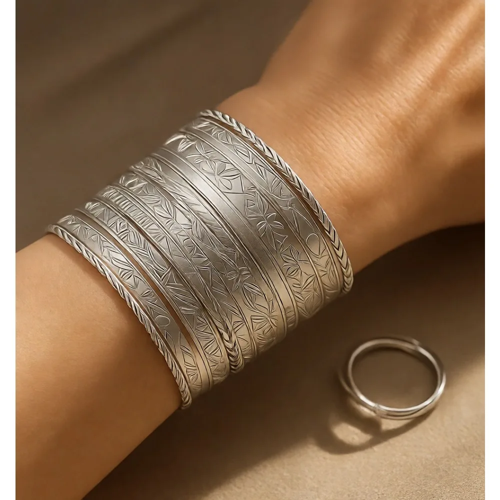 

Набор из 16 золотых браслетов, многослойные текстурированные браслеты для женщин в стиле бохо