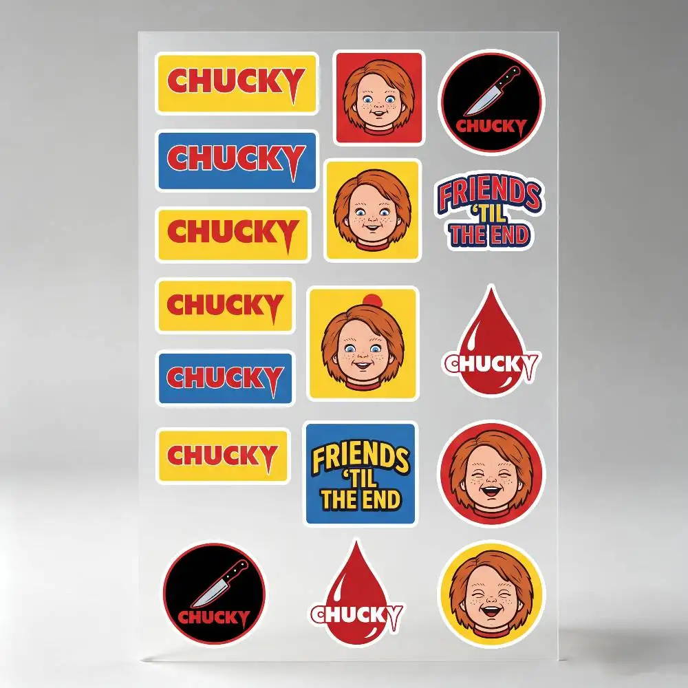 Poster Ch-u-cky Motorcycle Reflective Stickers Waterproof Decals For Helmet Scooter Fuel Tank Toolbox Racing
