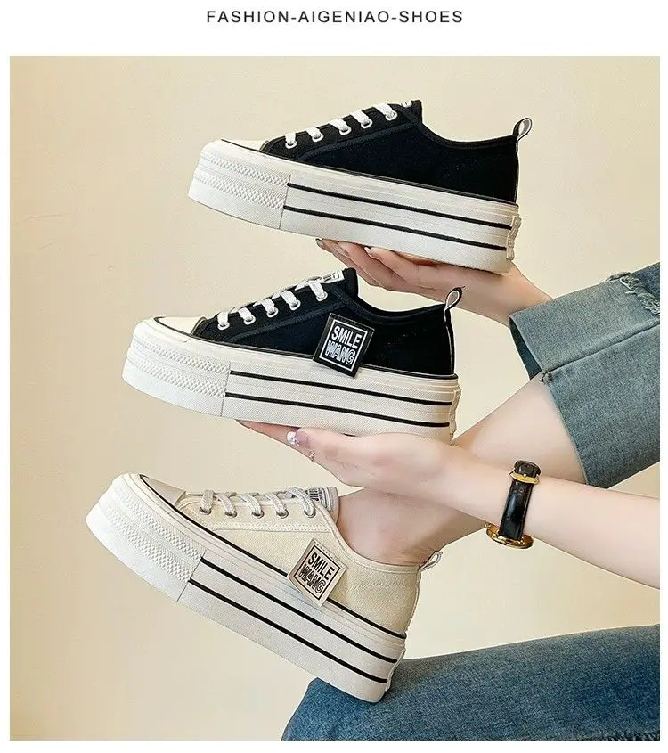 

Кроссовки на платформе с дышащей сеткой, женская вулканизированная обувь, нескользящая спортивная обувь с мягкой подкладкой, весенне-осенняя повседневная модная обувь