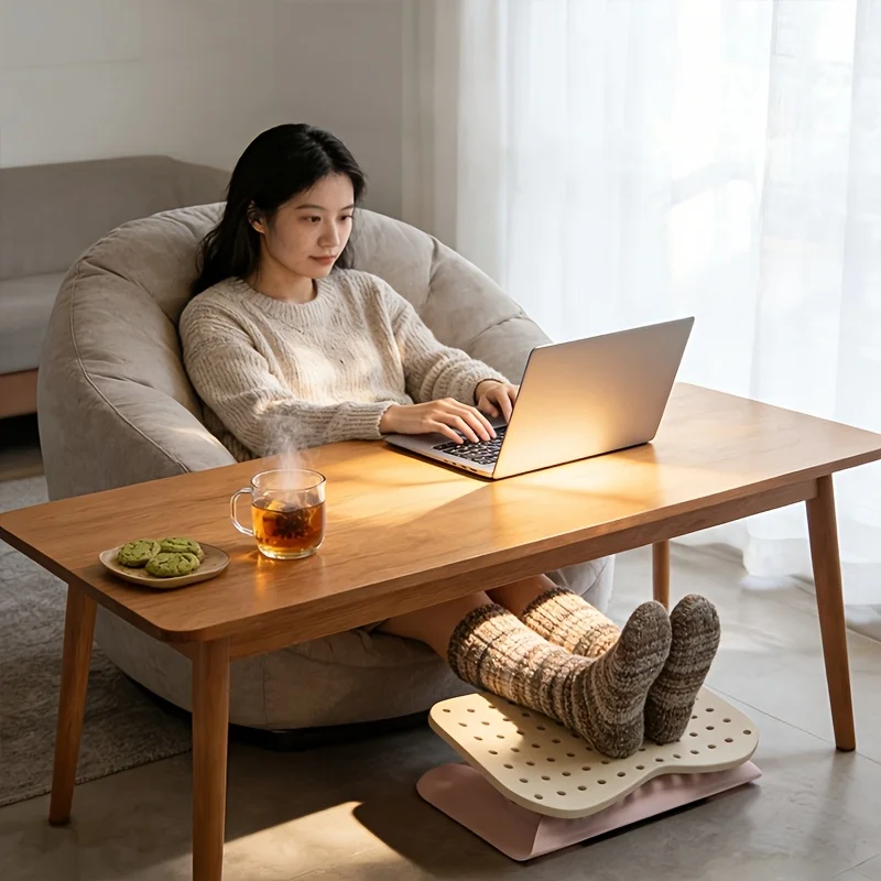 Portable Hole Studded Footrest Foot Pad Ergonomic Under Desk Support For Home Office Working Alleviate Leg Tiredness Relax Tool