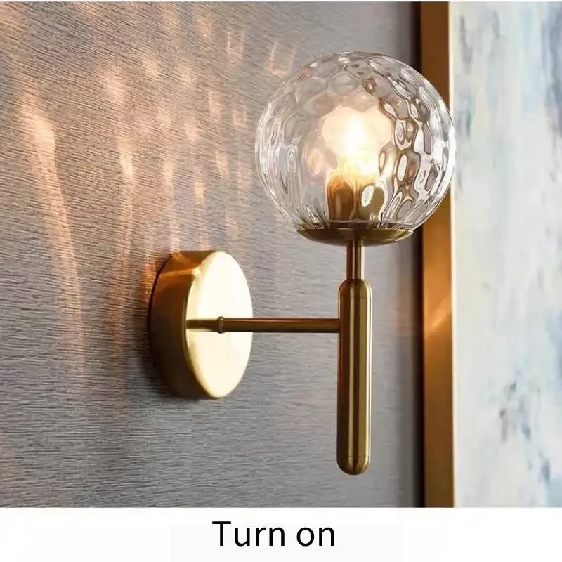 

Nordic bathroom mirror front light simple glass wall lamp living room bedroom modern background stair hotel aisle light