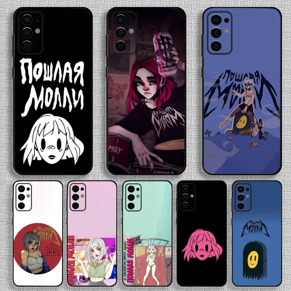 Poshlaya M-Molly Singer Phone Case For Samsung S24,S21,S22,S23,S30,Ultra,S20,Plus,Fe,Lite,Note,10,9,5G Black Soft Cover