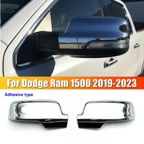 2PCS For Dodge Ram 1500 2019-2023 Rearview Side Mirror Cover Wing Cap Exterior Door Rear View Trim Car Decoration Accessories