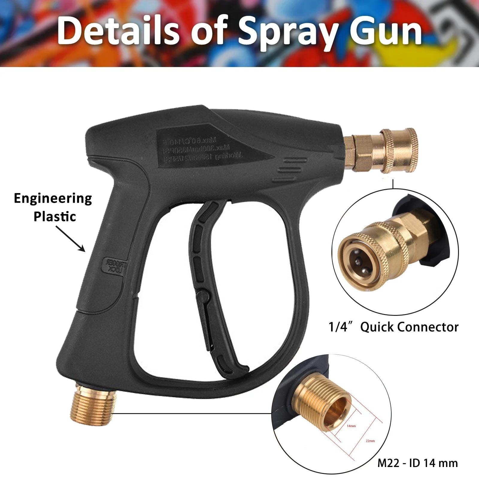 High Pressure Washer Water Gun for Car Cleaning Hose Connector for Karcher Nilfisk Parkside Bosch Lavor Quick Connector Nozzles