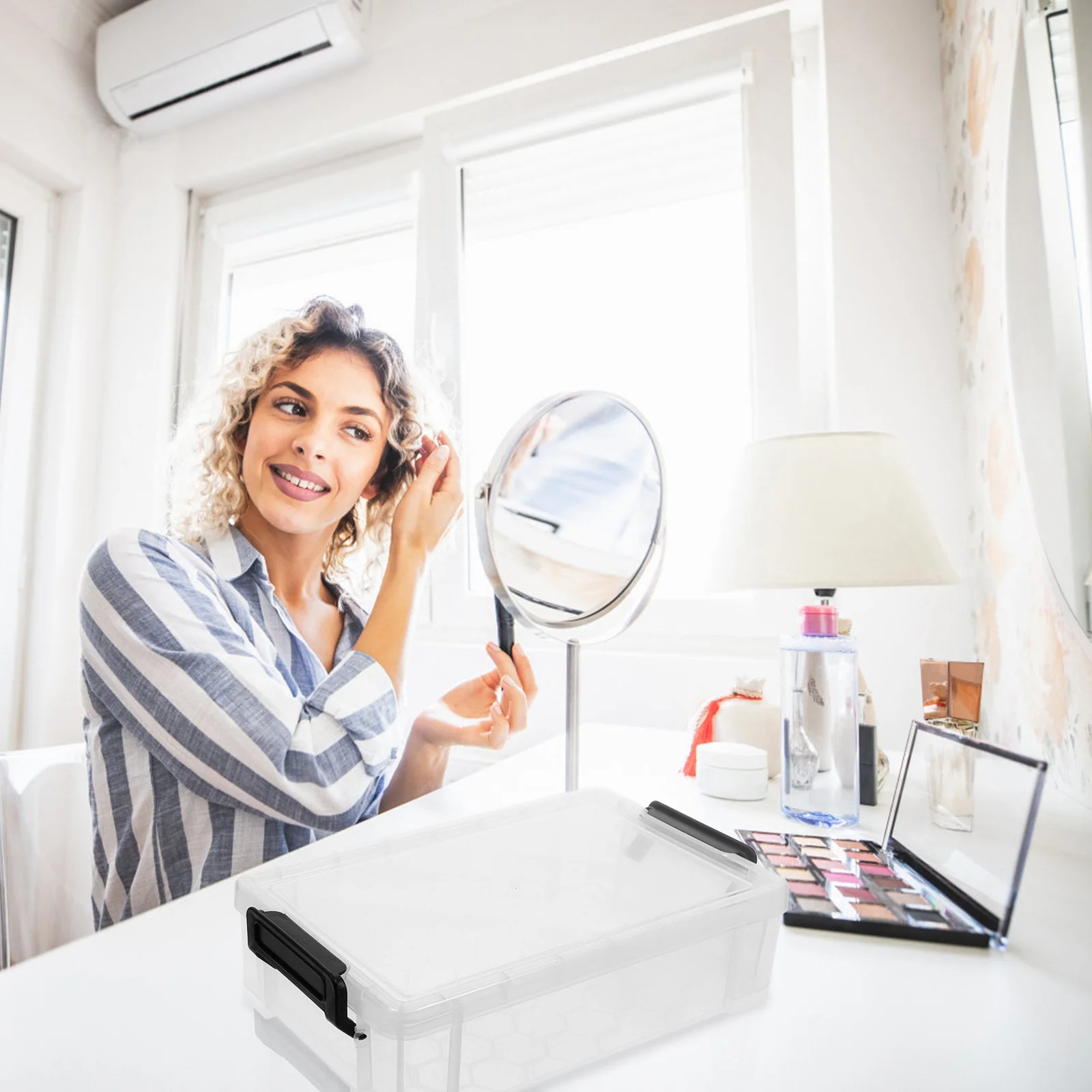 Clear Plastic Pencil Box Storage Box Stackable Transparent Organizer For School Office Home Art Supplies Stationery