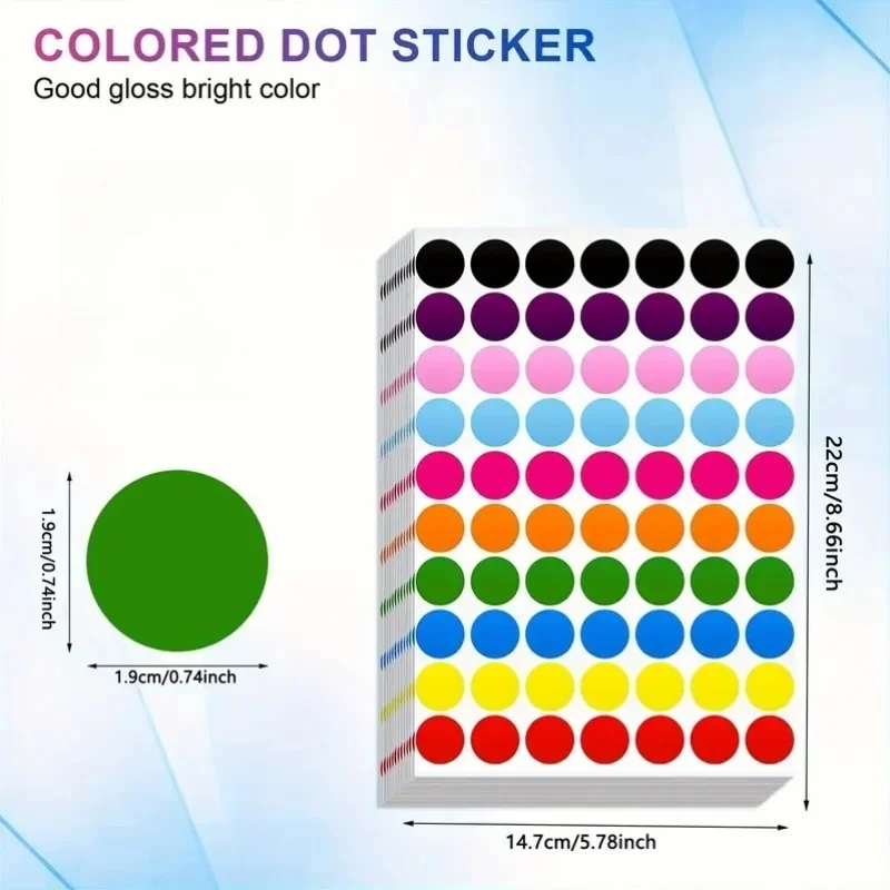 Random 7sheets/490pcs Colored Dot Stickers, Used for Coding Labels, Classification, Priority Marking, Envelope Sealing